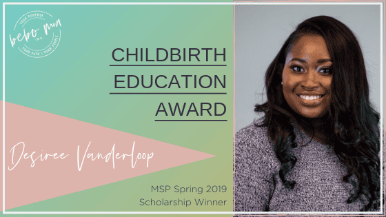 Childbirth Education Award winner Desiree Vanderloop
