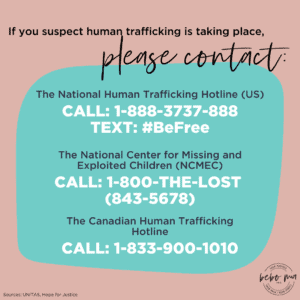 If you suspect human trafficking is taking place