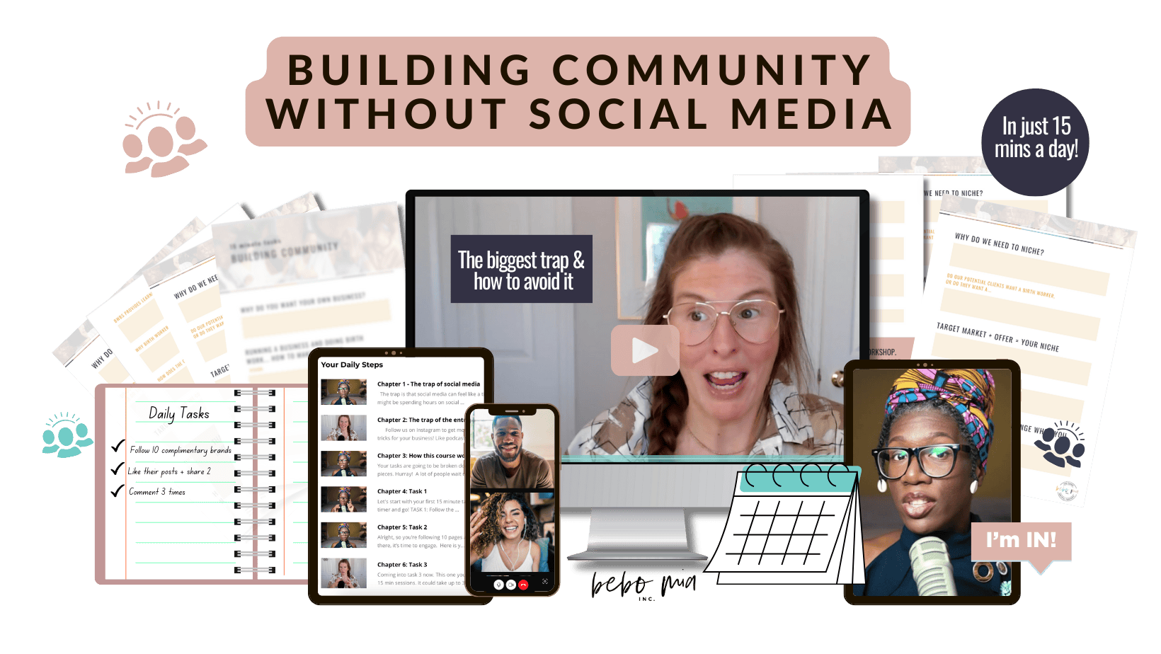 COmmunity Building Mockup with title